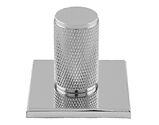 Carlisle Brass Harmonise Knurled Cylinder Cupboard Knob On Backplate (40mm x 40mm OR 76mm x 40mm), Polished Chrome - BP702CP40CP