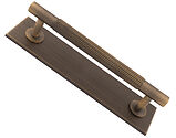 Carlisle Brass Harmonise Lines Cupboard Pull Handle On Backplate (160mm OR 200mm C/C), Antique Brass - BP710BAB168AB