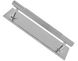 Carlisle Brass Harmonise Lines Cupboard Pull Handle On Backplate (160mm OR 200mm C/C), Polished Chrome - BP710BCP168CP