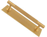 Carlisle Brass Harmonise Lines Cupboard Pull Handle On Backplate (160mm OR 200mm C/C), Satin Brass - BP710BSB168SB