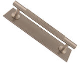 Carlisle Brass Harmonise Lines Cupboard Pull Handle On Backplate (160mm OR 200mm C/C), Satin Nickel - BP710BSN168SN
