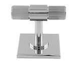 Carlisle Brass Harmonise Lines T-Bar Cupboard Knob On Backplate (40mm x 40mm OR 76mm x 40mm), Polished Chrome - BP711CP40CP