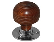 Chatsworth Cottage Rosewood Brown Wood Mortice Door Knobs, Polished Chrome Backplate - BUL402-2PC-BRN (sold in pairs)