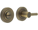 Frelan Hardware Burlington Easy Turn Matching Turn & Release With Plain Rose, Antique Brass - BUR-82AB-50AB