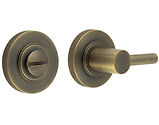 Frelan Hardware Burlington Easy Turn Matching Turn & Release With Knurled Rose, Antique Brass - BUR-82AB-55AB