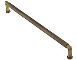 Frelan Hardware Burlington Piccadilly Knurled Pull Handle (425mm c/c), Antique Brass - BUR140AB