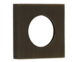 Frelan Hardware Burlington Matching Plain Square Outer Rose For Levers Or Bathroom Turn & Release, Dark Bronze - BUR150DB (sold in pairs)