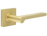 Frelan Hardware Burlington Fitzrovia Door Handles On Plain Square Rose, Satin Brass - BUR15KIT240 (sold in pairs)