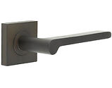 Frelan Hardware Burlington Fitzrovia Door Handles On Plain Square Rose, Dark Bronze - BUR15KIT84 (sold in pairs)