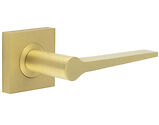 Frelan Hardware Burlington Knightsbridge Door Handles On Plain Square Rose, Satin Brass - BUR20KIT240 (sold in pairs)