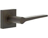 Frelan Hardware Burlington Knightsbridge Door Handles On Plain Square Rose, Dark Bronze - BUR20KIT84 (sold in pairs)
