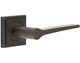 Frelan Hardware Burlington Knightsbridge Door Handles On Stepped Square Rose, Dark Bronze - BUR20KIT85 (sold in pairs)