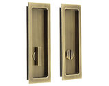 Frelan Hardware Burlington Sliding Door Matching Rectangular Turn & Release, Antique Brass - BUR226AB