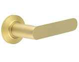 Frelan Hardware Burlington Kensington Door Handles On Chamfered Rose, Satin Brass - BUR25KIT236 (sold in pairs)