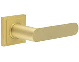 Frelan Hardware Burlington Kensington Door Handles On Stepped Square Rose, Satin Brass - BUR25KIT241 (sold in pairs)
