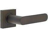 Frelan Hardware Burlington Kensington Door Handles On Plain Square Rose, Dark Bronze - BUR25KIT84 (sold in pairs)