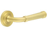 Frelan Hardware Burlington Highgate Door Handles On Stepped Rose, Satin Brass - BUR35KIT237 (sold in pairs)