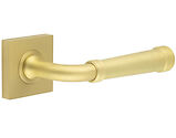 Frelan Hardware Burlington Highgate Door Handles On Plain Square Rose, Satin Brass - BUR35KIT240 (sold in pairs)