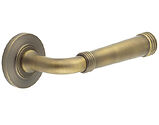 Frelan Hardware Burlington Highgate Door Handles On Chamfered Rose, Antique Brass - BUR35KIT2 (sold in pairs)