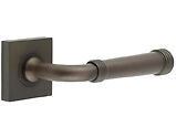 Frelan Hardware Burlington Highgate Door Handles On Plain Square Rose, Dark Bronze - BUR35KIT84 (sold in pairs)