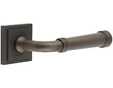 Frelan Hardware Burlington Highgate Door Handles On Stepped Square Rose, Dark Bronze - BUR35KIT85 (sold in pairs)
