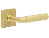 Frelan Hardware Burlington Piccadilly Door Handles On Plain Square Rose, Satin Brass - BUR40KIT240 (sold in pairs)