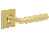  Frelan Hardware Burlington Piccadilly Door Handles On Stepped Square Rose, Satin Brass - BUR40KIT241 (sold in pairs)