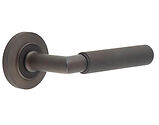 Frelan Hardware Burlington Piccadilly Door Handles On Chamfered Rose, Dark Bronze - BUR40KIT80 (sold in pairs)