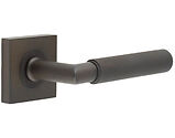 Frelan Hardware Burlington Piccadilly Door Handles On Plain Square Rose, Dark Bronze - BUR40KIT84 (sold in pairs)