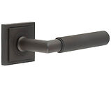 Frelan Hardware Burlington Piccadilly Door Handles On Stepped Square Rose, Dark Bronze - BUR40KIT85 (sold in pairs)