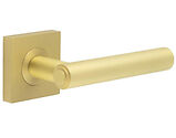 Frelan Hardware Burlington Richmond Door Handles On Plain Square Rose, Satin Brass - BUR45KIT240 (sold in pairs)
