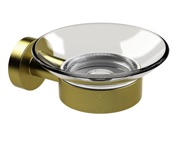 Prima Bond Collection Clear Glass Soap Dish, Satin Brass - M8704SB
