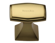 Heritage Brass Art Deco Design Cabinet Knob, Polished Brass - C0333 32-PB 