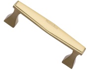 Heritage Brass Art Deco Design Cabinet Pull Handle (Various Lengths), Satin Brass - C0334-SB