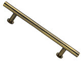 Heritage Brass T Bar Design Cabinet Pull Handle With 16mm Circular Rose (101mm, 128mm, 160mm OR 203mm C/C), Antique Brass - C0362-AT