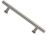 Heritage Brass T Bar Design Cabinet Pull Handle With 16mm Circular Rose (101mm, 128mm, 160mm OR 203mm C/C), Satin Nickel - C0362-SN