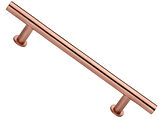 Heritage Brass T Bar Design Cabinet Pull Handle With 16mm Circular Rose (101mm, 128mm, 160mm OR 203mm C/C), Satin Rose Gold - C0362-SRG