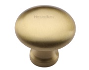 Heritage Brass Mushroom Design Cabinet Knob (32mm OR 38mm), Satin Brass - C113-SB