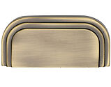 Heritage Brass Bauhaus Cabinet Drawer Cup Pull Handle (76mm C/C), Antique Brass - C1740-AT