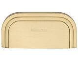 Heritage Brass Bauhaus Cabinet Drawer Cup Pull Handle (76mm C/C), Satin Brass - C1740-SB