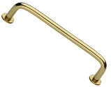 Heritage Brass Wire Design Cabinet Pull Handle With 16mm Circular Rose (96mm, 128mm OR 160mm C/C), Polished Brass - C2156-PB