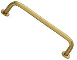 Heritage Brass Wire Design Cabinet Pull Handle With 16mm Circular Rose (96mm, 128mm OR 160mm C/C), Satin Brass - C2156-SB