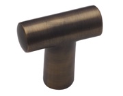 Heritage Brass T-Shaped Cabinet Knob, Antique Brass - C2234-AT