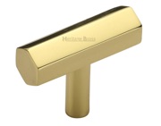 Heritage Brass Hexagon T-Bar Cabinet Knob (41mm x 13mm), Polished Brass - C2235-PB