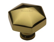 Heritage Brass Octagonal Cabinet Knob, Polished Brass - C2238-PB 
