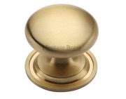 Heritage Brass Round Design Cabinet Knob (25mm, 32mm, 38mm Or 48mm), Satin Brass - C2240-SB