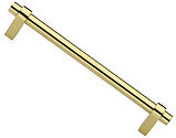 Heritage Brass Industrial Design Cabinet Pull Handle (128mm, 160mm, 192mm OR 256mm C/C), Polished Brass - C2480-PB