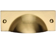 Heritage Brass Cabinet Drawer Pull Handle (112mm Length), Satin Brass - C2762-SB