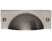 Heritage Brass Cabinet Drawer Pull Handle (112mm Length), Satin Nickel - C2762-SN