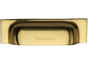 Heritage Brass Cabinet Drawer Pull Handle (76mm/96mm OR 152mm/178mm C/C), Polished Brass - C2766-PB